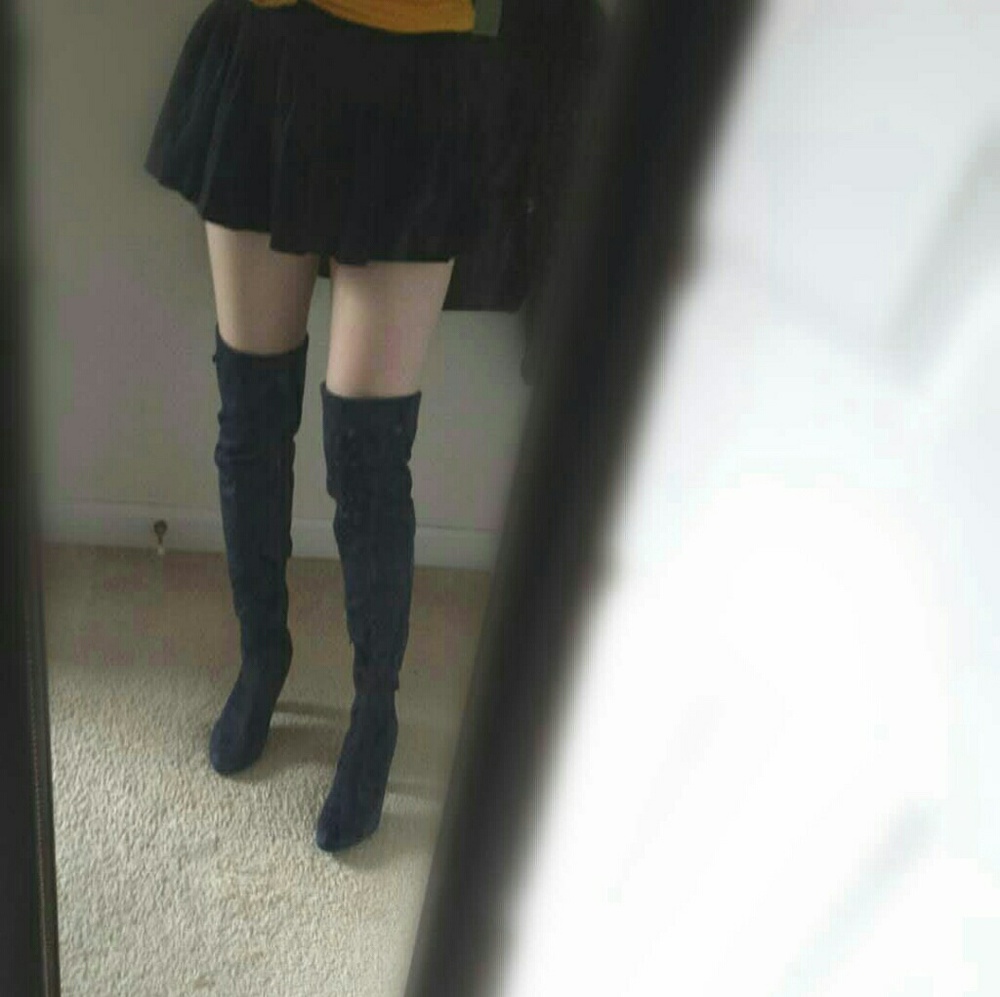 NIB Thigh High Block Chunky Heel